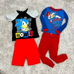 Sonic set of 2 pajama sets 1 long sleeve one short sleeve
